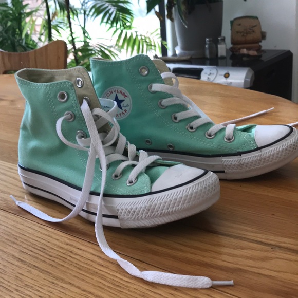 light green converse high tops